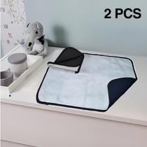 2 Protetores de Colchão 80x60 Absorventes Laváveis Branco com Borda Preta para Desfralde