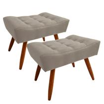2 Puff Requinte pés Palito retangular Suede Castor - Sofá na Web