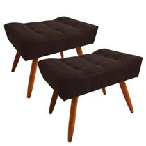 2 Puff Requinte pés Palito retangular Suede Marrom - Sofá na Web 2 Puff Requinte pés Palito retangular Suede Marrom - Sofá na Web