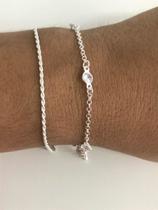 2 Pulseira Prata 925 Ponto Luz Cordão Baiano Extensores 2 Pulseira Prata 925 Ponto Luz Cordão Baiano Extensores