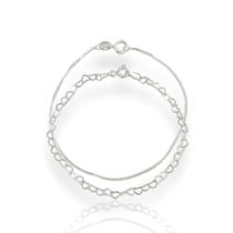 2 Pulseiras 17 Cm Prata Legítima 925 Coração E Veneziana 2 Pulseiras 17 Cm Prata Legítima 925 Coração E Veneziana