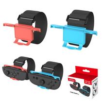 2 Pulseiras De Dança Elástica Para Nintendo Switch 2 Joycon Faixa Alça de Pulso Strap Azul e Vermelho