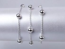 2 Pulseiras Feminina de Prata 2 Pulseiras Feminina de Prata