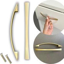 2 Puxador Alça Curva Moderno p/Móveis Gavetas Portas Armário