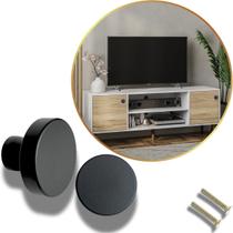 2 Puxador Redondo Gaveta Furo Único 34mm Em Metal / Premium