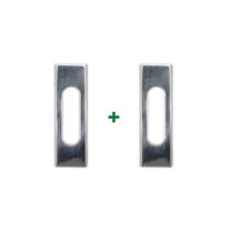 2 puxadores retangular adesivo para armários, box, portas e janelas de correr - Cromado
