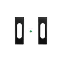2 puxadores retangular adesivo para armários, box, portas e janelas de correr - Preto