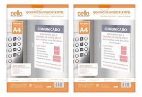 2 Quadro Mural Avisos Display Transparente De Parede A4