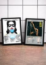 2 Quadros Anitta Bang+Funk Ge C/ Vidro, Moldura Preta Tam:A4