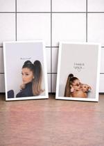 2 Quadros Ariana Beleza Pop C/ Vidro e Moldura Branca Tam:A4 2 Quadros Ariana Beleza Pop C/ Vidro e Moldura Branca Tam:A4