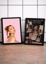 2 Quadros Ariana Break Free C/ Vidro e Moldura Preto Tam:A4 2 Quadros Ariana Break Free C/ Vidro e Moldura Preto Tam:A4