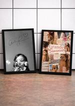 2 Quadros Ariana Brilho Pop C/ Vidro e Moldura Preto Tam:A4 2 Quadros Ariana Brilho Pop C/ Vidro e Moldura Preto Tam:A4