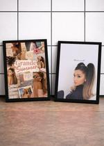 2 Quadros Ariana Moda Pop C/ Vidro e Moldura Preto Tam:A4 2 Quadros Ariana Moda Pop C/ Vidro e Moldura Preto Tam:A4