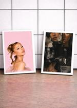 2 Quadros Ariana One Last Time C/ Vidro e Moldura Branca Tam:A4 2 Quadros Ariana One Last Time C/ Vidro e Moldura Branca Tam:A4