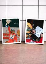 2 Quadros Ayrton Senna Legado Com Vidro, Moldura Branca Tam:A4 2 Quadros Ayrton Senna Legado Com Vidro, Moldura Branca Tam:A4