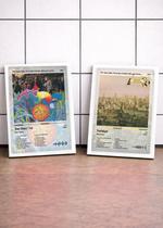 2 Quadros Bee Gees Bee Ge+Tr C/ Vidro, Moldura Branca Tam:A4
