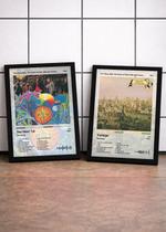 2 Quadros Bee Gees Bee Ge+Tra C/ Vidro, Moldura Preta Tam:A4