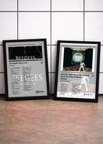2 Quadros Bee Gees One+Saturd C/ Vidro, Moldura Preta Tam:A4 2 Quadros Bee Gees One+Saturd C/ Vidro, Moldura Preta Tam:A4