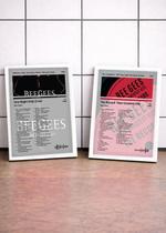 2 Quadros Bee Gees One+The R C/ Vidro, Moldura Branca Tam:A4 2 Quadros Bee Gees One+The R C/ Vidro, Moldura Branca Tam:A4