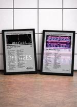 2 Quadros Bee Gees One+The Ul C/ Vidro, Moldura Preta Tam:A4 2 Quadros Bee Gees One+The Ul C/ Vidro, Moldura Preta Tam:A4