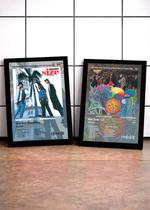 2 Quadros Bee Gees Siz+Bee Ge C/ Vidro, Moldura Preta Tam:A4