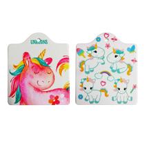 2 Quadros Decorativo Unicórnio Enfeite Descanso Em Porcelana