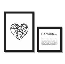 2 Quadros Decorativos Coração e Família Quarto Casal Sala 2 Quadros Decorativos Coração e Família Quarto Casal Sala