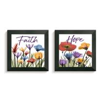 2 Quadros Decorativos Faith Hope Moldura Caixa Alta com Vidro 2 Quadros Decorativos Faith Hope Moldura Caixa Alta com Vidro