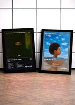 2 Quadros Drake Dark La+Nothi C/ Vidro, Moldura Preta Tam:A4 2 Quadros Drake Dark La+Nothi C/ Vidro, Moldura Preta Tam:A4