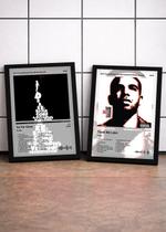 2 Quadros Drake So Far+Thank C/ Vidro, Moldura Preta Tam:A4 2 Quadros Drake So Far+Thank C/ Vidro, Moldura Preta Tam:A4