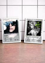 2 Quadros Lady Gaga Th+Born C/ Vidro, Moldura Branca Tam:A4 2 Quadros Lady Gaga Th+Born C/ Vidro, Moldura Branca Tam:A4