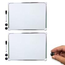 2 Quadros Magnético Branco Lousa 30x40cm Caneta e Apagador