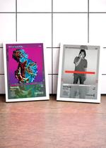 2 Quadros New Order Techn+Ge C/ Vidro, Moldura Branca Tam:A4 2 Quadros New Order Techn+Ge C/ Vidro, Moldura Branca Tam:A4