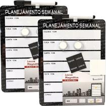 2 Quadros Planner Magnético Lousa Recados Planejamento 60cm