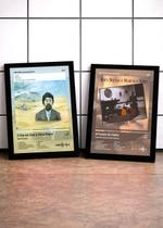 2 Quadros Raul Seixas O+A Pan C/ Vidro, Moldura Preta Tam:A4 2 Quadros Raul Seixas O+A Pan C/ Vidro, Moldura Preta Tam:A4