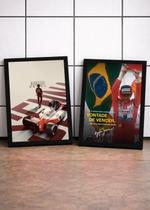 2 Quadros Senna Alma de Campeão C/ Vidro e Moldura Preto Tam:A4 2 Quadros Senna Alma de Campeão C/ Vidro e Moldura Preto Tam:A4