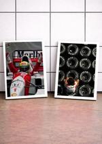 2 Quadros Senna Carro 12 C/ Vidro e Moldura Branca Tam:A4 2 Quadros Senna Carro 12 C/ Vidro e Moldura Branca Tam:A4