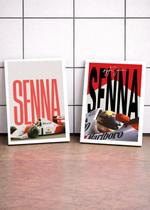 2 Quadros Senna Trajetória Com Vidro, Moldura Branca Tam:A4 2 Quadros Senna Trajetória Com Vidro, Moldura Branca Tam:A4