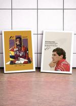 2 Quadros Senna Trajetória F1 Com Vidro e Moldura Branca Tam:A4 2 Quadros Senna Trajetória F1 Com Vidro e Moldura Branca Tam:A4