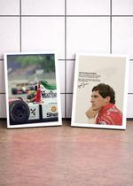 2 Quadros Senna Trajetória Única C/ Vidro e Moldura Branca Tam:A4 2 Quadros Senna Trajetória Única C/ Vidro e Moldura Branca Tam:A4