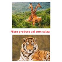2 Quebra Cabeças Girafa e Tigre 108 Peças Nig Infantil Educativo Brinquedo Pedagógico Montar Animais Crianças Diversão