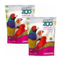 2 Ração Extrusada Super Premium Para Canários 350g - Megazoo