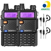 2 Rádio Walk Talk Comunicador Baofeng UV-5R Dual Band Uhf Vhf Fm
