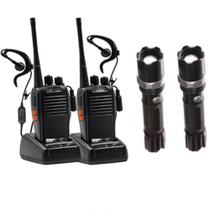 2 Radios Kit Segurança Baofeng 2 Lanterna Swat