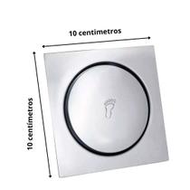 2 Ralo Inteligente Click 15x15 cm ou 10x10 cm Cm Inox Banheiro Lavabo Veda Cheiro Tamanho:10x10