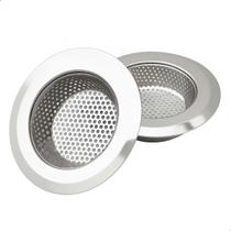 2 Ralos Protetor Para Pia Aço Inox 7,2cm Cozinha E Banheiro