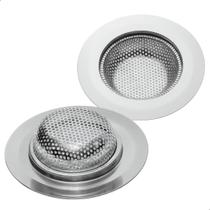 2 Ralos Protetor Para Pia Pequeno De Aço Inox 5,4cm Cozinha