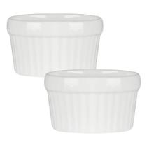 2 Ramekin De Porcelana Classic Branco 6Cm X 4Cm Lyor