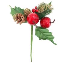 2 Ramos Maçã Decoração De Natal Artificial 18cm