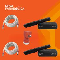 2 RECEPTORES DE TV SATMAX 6 + LNBF DUPLO + 2 CABOS 15mts
